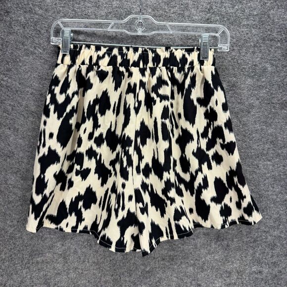 SheIn Shorts Womne S Small Beige Animal Print High Rise Hot Pants Pull On Belted - Picture 2 of 6